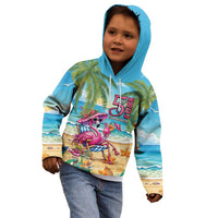 Flamingo Aloha Hawaii Kid Hoodie It's 5 O’Clock Somewhere Tropical Vibes - Wonder Print Shop