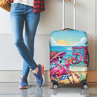Flamingo Aloha Hawaii Luggage Cover It's 5 O’Clock Somewhere Tropical Vibes - Wonder Print Shop