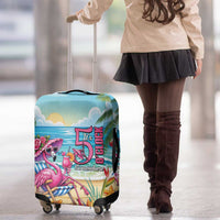 Flamingo Aloha Hawaii Luggage Cover It's 5 O’Clock Somewhere Tropical Vibes - Wonder Print Shop