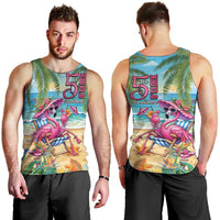 Flamingo Aloha Hawaii Men Tank Top It's 5 O’Clock Somewhere Tropical Vibes - Wonder Print Shop