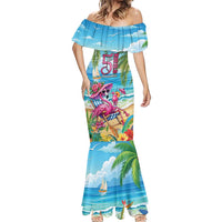 Flamingo Aloha Hawaii Mermaid Dress It's 5 O’Clock Somewhere Tropical Vibes - Wonder Print Shop