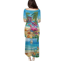 Flamingo Aloha Hawaii Puletasi It's 5 O’Clock Somewhere Tropical Vibes - Wonder Print Shop