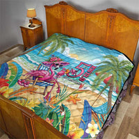 Flamingo Aloha Hawaii Quilt It's 5 O’Clock Somewhere Tropical Vibes - Wonder Print Shop