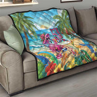 Flamingo Aloha Hawaii Quilt It's 5 O’Clock Somewhere Tropical Vibes - Wonder Print Shop