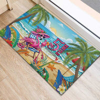 Flamingo Aloha Hawaii Rubber Doormat It's 5 O’Clock Somewhere Tropical Vibes - Wonder Print Shop