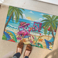 Flamingo Aloha Hawaii Rubber Doormat It's 5 O’Clock Somewhere Tropical Vibes - Wonder Print Shop