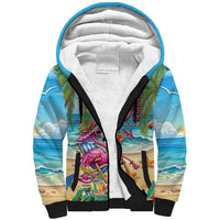 Flamingo Aloha Hawaii Sherpa Hoodie It's 5 O’Clock Somewhere Tropical Vibes - Wonder Print Shop