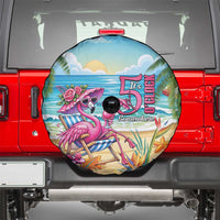 Flamingo Aloha Hawaii Spare Tire Cover It's 5 O’Clock Somewhere Tropical Vibes - Wonder Print Shop