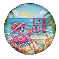 Flamingo Aloha Hawaii Spare Tire Cover It's 5 O’Clock Somewhere Tropical Vibes - Wonder Print Shop