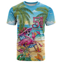 Flamingo Aloha Hawaii T Shirt It's 5 O’Clock Somewhere Tropical Vibes - Wonder Print Shop