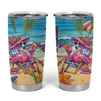 Flamingo Aloha Hawaii Tumbler Cup It's 5 O’Clock Somewhere Tropical Vibes - Wonder Print Shop