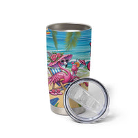 Flamingo Aloha Hawaii Tumbler Cup It's 5 O’Clock Somewhere Tropical Vibes - Wonder Print Shop