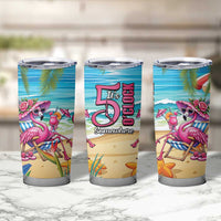 Flamingo Aloha Hawaii Tumbler Cup It's 5 O’Clock Somewhere Tropical Vibes - Wonder Print Shop