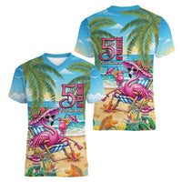 Flamingo Aloha Hawaii Women V-Neck T-Shirt It's 5 O’Clock Somewhere Tropical Vibes - Wonder Print Shop