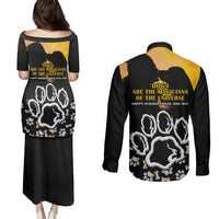 Custom International Dog Day Couples Matching Puletasi Dress and Long Sleeve Button Shirts Dogs Are The Magicians Of The Universe - Wonder Print Shop