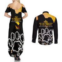 Custom International Dog Day Couples Matching Summer Maxi Dress and Long Sleeve Button Shirts Dogs Are The Magicians Of The Universe - Wonder Print Shop