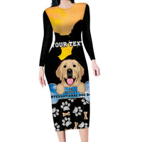 Custom International Dog Day Long Sleeve Bodycon Dress Dogs Are The Magicians Of The Universe - Wonder Print Shop
