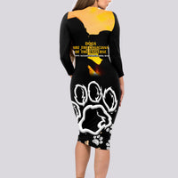 Custom International Dog Day Long Sleeve Bodycon Dress Dogs Are The Magicians Of The Universe - Wonder Print Shop
