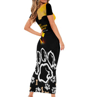 Custom International Dog Day Short Sleeve Bodycon Dress Dogs Are The Magicians Of The Universe - Wonder Print Shop