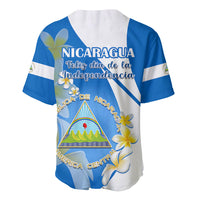 Nicaragua Independence Day Baseball Jersey Nicaraguan Coat of Arms With Sacuanjoche Flowers - Wonder Print Shop