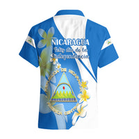 Nicaragua Independence Day Hawaiian Shirt Nicaraguan Coat of Arms With Sacuanjoche Flowers - Wonder Print Shop