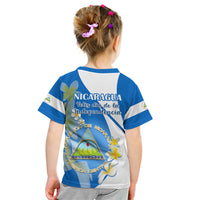 Nicaragua Independence Day Kid T Shirt Nicaraguan Coat of Arms With Sacuanjoche Flowers - Wonder Print Shop