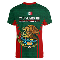 Mexico Independence Day Women V Neck T Shirt Happy 213th Anniversary Mexican Proud - Wonder Print Shop