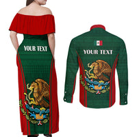 Custom Mexico Independence Day Couples Matching Off Shoulder Maxi Dress and Long Sleeve Button Shirts Happy 213th Anniversary Mexican Proud - Wonder Print Shop