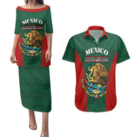 Custom Mexico Independence Day Couples Matching Puletasi Dress and Hawaiian Shirt Happy 213th Anniversary Mexican Proud - Wonder Print Shop