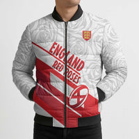 England Rugby Custom Bomber Puffer Jacket 2025 Come On Red Roses - Wonder Print Shop