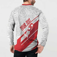 England Rugby Custom Button Sweatshirt 2025 Come On Red Roses - Wonder Print Shop