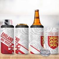England Rugby Custom 4 in 1 Can Cooler Tumbler 2025 Come On Red Roses - Wonder Print Shop