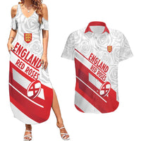 England Rugby Custom Couples Matching Summer Maxi Dress and Hawaiian Shirt 2025 Come On Red Roses - Wonder Print Shop