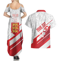 England Rugby Custom Couples Matching Summer Maxi Dress and Hawaiian Shirt 2025 Come On Red Roses - Wonder Print Shop