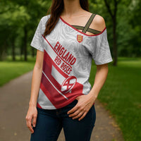 England Rugby Custom Cross Shoulder Shirt 2025 Come On Red Roses - Wonder Print Shop