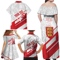 England Rugby Custom Family Matching Off Shoulder Maxi Dress and Hawaiian Shirt 2025 Come On Red Roses - Wonder Print Shop