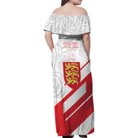 England Rugby Custom Family Matching Off Shoulder Maxi Dress and Hawaiian Shirt 2025 Come On Red Roses - Wonder Print Shop