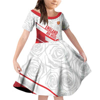 England Rugby Custom Family Matching Off Shoulder Short Dress and Hawaiian Shirt 2025 Come On Red Roses - Wonder Print Shop