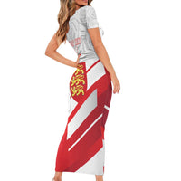 England Rugby Custom Family Matching Short Sleeve Bodycon Dress and Hawaiian Shirt 2025 Come On Red Roses - Wonder Print Shop