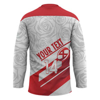 England Rugby Custom Hockey Jersey 2025 Come On Red Roses - Wonder Print Shop
