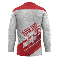 England Rugby Custom Hockey Jersey 2025 Come On Red Roses - Wonder Print Shop