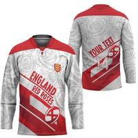 England Rugby Custom Hockey Jersey 2025 Come On Red Roses - Wonder Print Shop