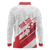 England Rugby Custom Long Sleeve Polo Shirt 2025 Come On Red Roses - Wonder Print Shop