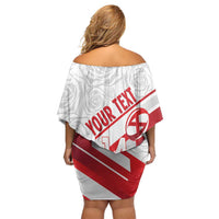 England Rugby Custom Off Shoulder Short Dress 2025 Come On Red Roses - Wonder Print Shop