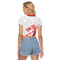 England Rugby Custom Raglan Cropped T Shirt 2025 Come On Red Roses - Wonder Print Shop