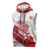 England Rugby Custom Sleeveless Zip Hoodie 2025 Come On Red Roses - Wonder Print Shop