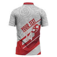England Rugby Custom Zipper Polo Shirt 2025 Come On Red Roses - Wonder Print Shop