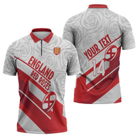 England Rugby Custom Zipper Polo Shirt 2025 Come On Red Roses - Wonder Print Shop