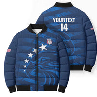 United States Rugby Custom Bomber Puffer Jacket USA Eagle Go Champions - Wonder Print Shop