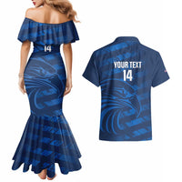 United States Rugby Custom Couples Matching Mermaid Dress and Hawaiian Shirt USA Eagle Go Champions - Wonder Print Shop